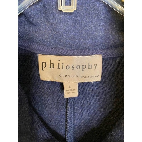 Philosophy Navy knit Sleeveless Dress with Deep Pockets Sz Large - Picture 5 of 5